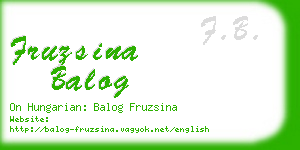 fruzsina balog business card